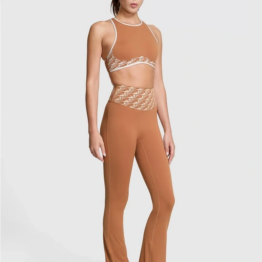 Victoria’s Secret PINK Brown Relay Logo High Neck Sports Bra Medium New with tag - Picture 2 of 9